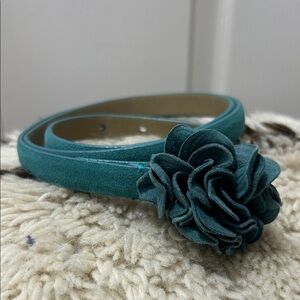 Talbots Teal Floral Women's Belt
